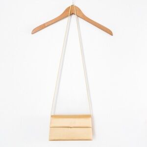 Indeed | Vintage 90's Gold Evening Shoulder Bag Purse w/ Braided Long Strap